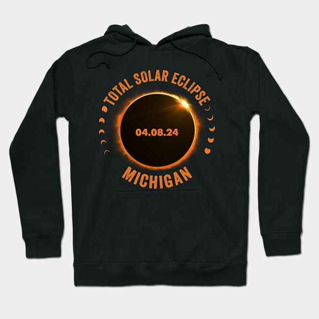 Michigan Total Solar Eclipse 2024 American Totality April 8 Hoodie by Sky at night